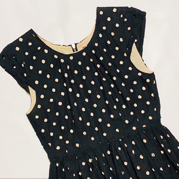 Tigerlily Australia Black Nude Tan Eyelet Dress Full Circle Tail Size US 6 - Picture 3 of 9